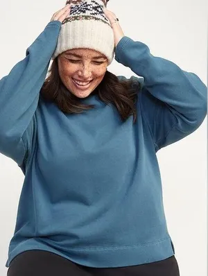 Old Navy Oversized Garment-Dyed Mock-Neck Sweatshirt thumbnail 1