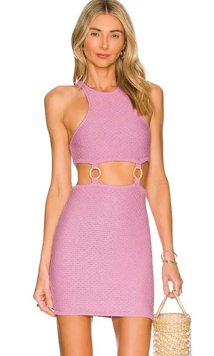 Lovers and Friends Francesca Pink Knit Racerback Cutout Mini Bodycon Dress Sz S thumbnail 1