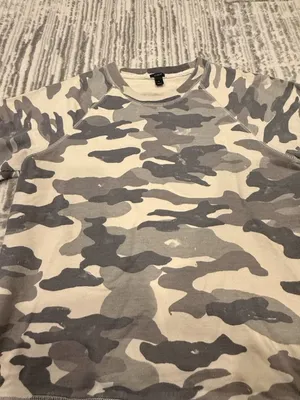NEW J. Crew women's small gray/cream camo sweatshirt top thumbnail 3