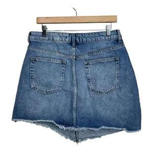 Zara Blue denim mini skirt with‎ embroidered floral details #festivalvibes large thumbnail 2