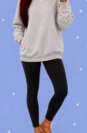 Heather Gray Cozy Minimalist Soft Girl Lounge Sweatshirt Size Medium thumbnail 1