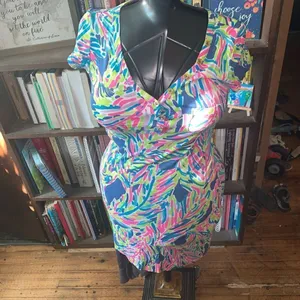 Lilly Pulitzer XXS Palmira shift dress in Palm Reader print thumbnail 2