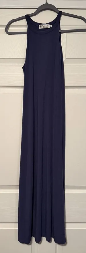 Fighting Eel Maxi Tank Dress‎ Gray Blue Buttery Soft Hawaiian Resortwear thumbnail 1