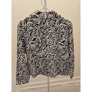 Requirements Vintage Zebra Print Jacket Womens L Brown Cream Animal Y2K thumbnail 6