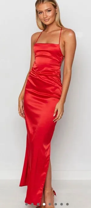 Beginning Boutique Satin Maxi Dress thumbnail 1