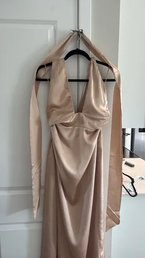 Show Me Your Mumu Dress Champagne Luxe Satin thumbnail 5