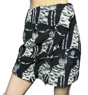 Paul & Joe Sister Vintage Women’s Size 36 2 Black White RARE Cat Print Skirt thumbnail 1