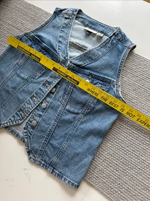 Universal Threads Light Blue Cotton Denim Vest Size Small thumbnail 5