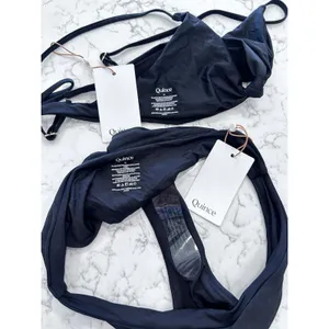 NWT Quince Black Knot Tie Bikini Top & Low Rise Bottom Set Size Medium thumbnail 3