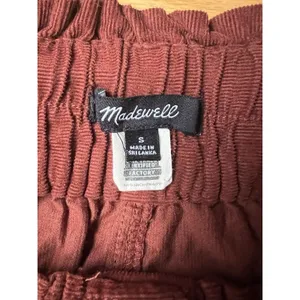 Madewell Brown Corduroy Paperbag Button-Front Mini Skirt Dusty Redwood Sz S thumbnail 5