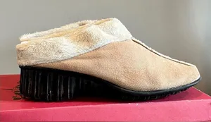 Vaneli Tan ‘Bryan’ Sherpa Wedge Mules, Size 7.5 thumbnail 1