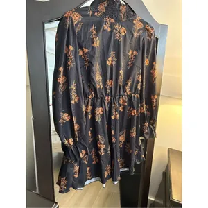 NEW Floerns Mock Neck Long Sleeve Floral Print Ruffle Mini Dress L thumbnail 9