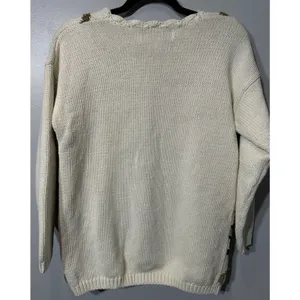 Vintage Floral Sweater Womens Medium Roses Vneck Cottage Core Teacher Heavy Knit thumbnail 5