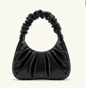 Gabbi Ruched Hobo Handbag - Black thumbnail 1