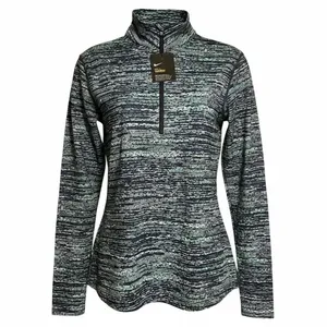 Nike Pro Dri-FIT Warm Womens M Quarter Zip Pullover Blue Green Linear NWT thumbnail 3