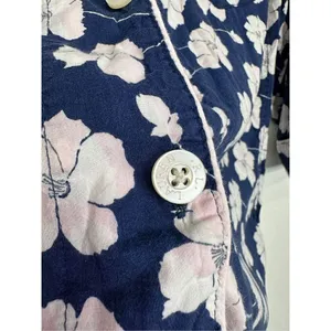Lauren Ralph Lauren Pajama‎ Shirt Floral Small Blue/Pink Collared thumbnail 5