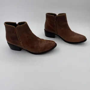 Matisse Merge Mid Top Bootie‎ Brown Distressed Burnished Leather Size 8 thumbnail 2