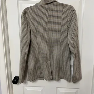 Anthropologie Maeve Houndstooth Print‎ Collegiate Knit Blazer Size XS thumbnail 6