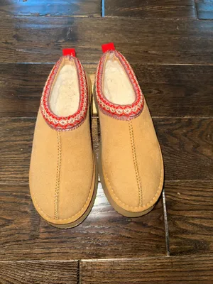 Cozy Tan Slip-On Slippers with Red Trim size 41/9.5 thumbnail 7