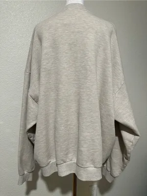 ALO Yoga Female Accolade Crew Neck Pullover Cozy Sweatshirt Oatmeal Heather XL thumbnail 10