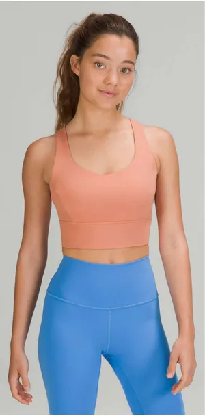 Lululemon Free to Be Serene Longline Bra Size 14 C/D Cup Pink Savannah thumbnail 1