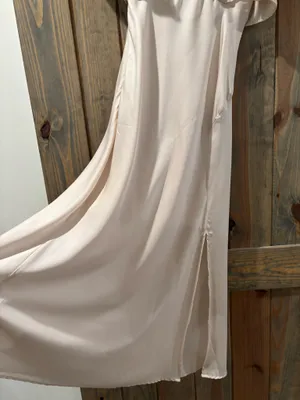 Cream Satin Midi Dress thumbnail 4