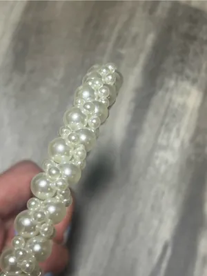 Pearl-Accented Ribbon Headband for Women thumbnail 2
