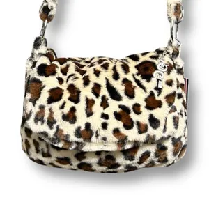 New‎ Gilda Paris Leopard Print Faux Fur Crossbody Shoulder Bag Plush Messenger thumbnail 2