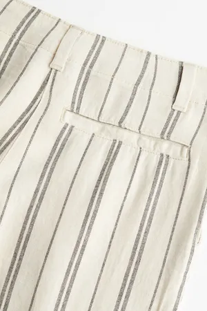 H&M STRIPED LINEN-BLEND PANTS thumbnail 2