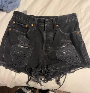 Levi's Black 501 Jean shorts thumbnail 1
