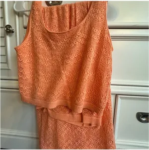 TJ Maxx Orange Lace Maxi Skirt Set thumbnail 2