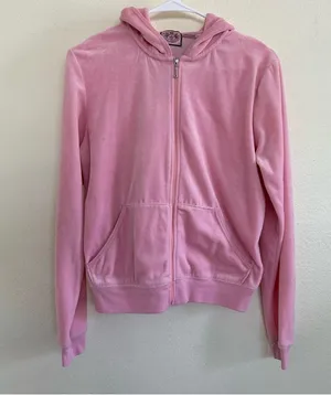 Juicy Couture Vintage Y2K Pink Velour Hoodie, L thumbnail 6