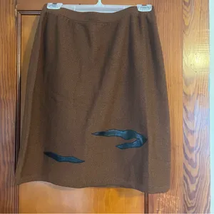 NWT vintage mini Skirt with Black leather Accents thumbnail 1