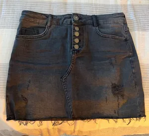 ZARA Black Denim Shorts thumbnail 1
