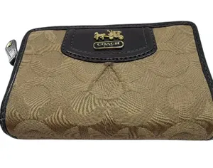 Coach Brown Signature Canvas Flap Wallet thumbnail 1