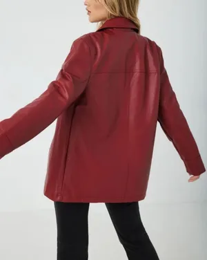 Garage Red Faux Leather Jacket thumbnail 2