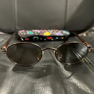 Stylish Brown Oval Sunglasses Black thumbnail 2