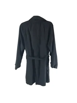 Eddie Bauer Womens Vintage Y2K Black Belted Trench Coat Size M Double-Breasted thumbnail 2