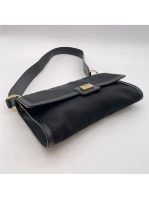 Salvatore Ferragamo Black nylon/leather Shoulder Bag with Gold Hardware thumbnail 5