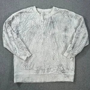Lululemon Perfectly Oversized Crew Sweatshirt Women's 8 White/Gray Pattern thumbnail 1