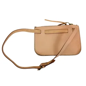 Madewell The Simple Pouch‎ Belt Bag in Linen Cream Leather thumbnail 5