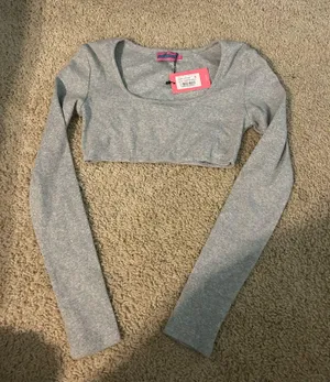 Long Sleeve Grey Edikted Cropped thumbnail 2