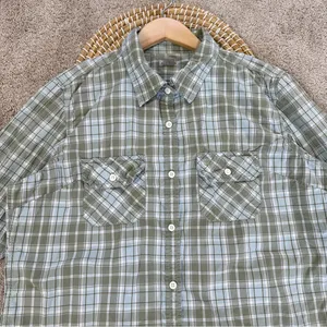 Carhartt Women’s Roll Tab 3/4 Sleeve Button Up Shirt Top Plain in Green XL thumbnail 2
