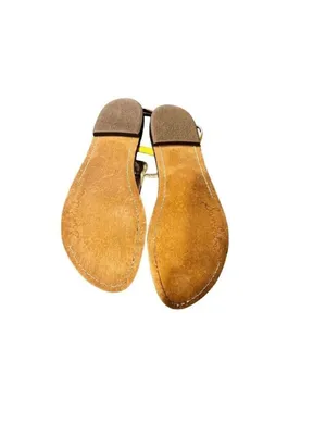 SAM EDELMAN Yellow Thong Sandals Womens 8.5 Flat Summer Trendy thumbnail 3