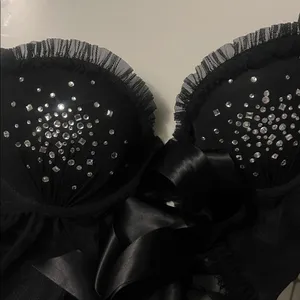 Victoria’s Secret black rhinestone bling babydoll thumbnail 9