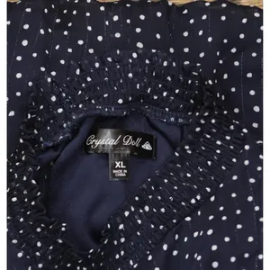 NWT Crystal Doll Short Sleeve Babydoll Dress Navy Blue / White XL thumbnail 9