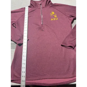 ASU Sun Devils Womens Medium Maroon Quarter Zip Pullover Sparky Logo Athleisure Purple thumbnail 2