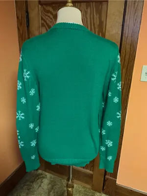 The Grinch Resting Grinch Face Christmas Ugly Sweater Green Medium Dr Seuss thumbnail 10