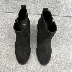 H&M Black suede Ankle Booties size 7 38 thumbnail 3