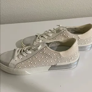 White and Silver Studded Sneakers Size 7 thumbnail 2
